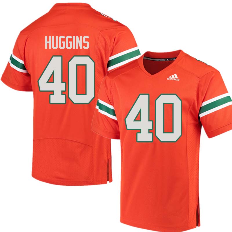 Adidas Miami Hurricanes #40 Will Huggins College Football Jerseys Sale-Orange